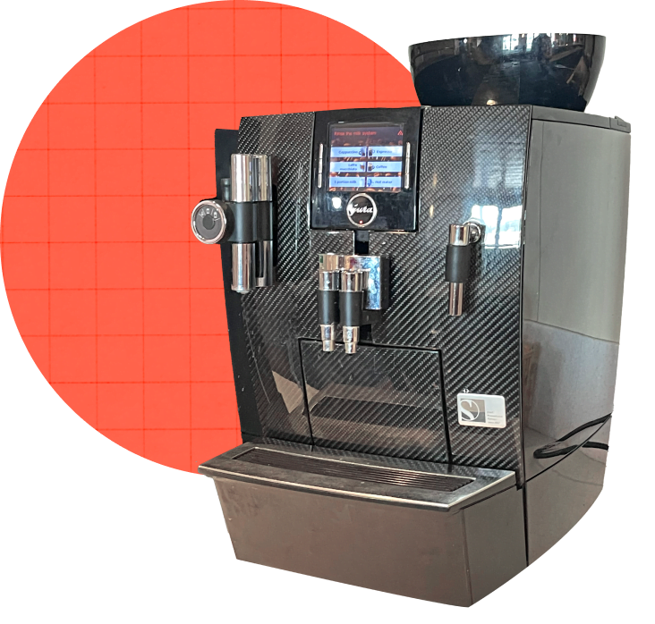 A cut-out image of a coffee machine