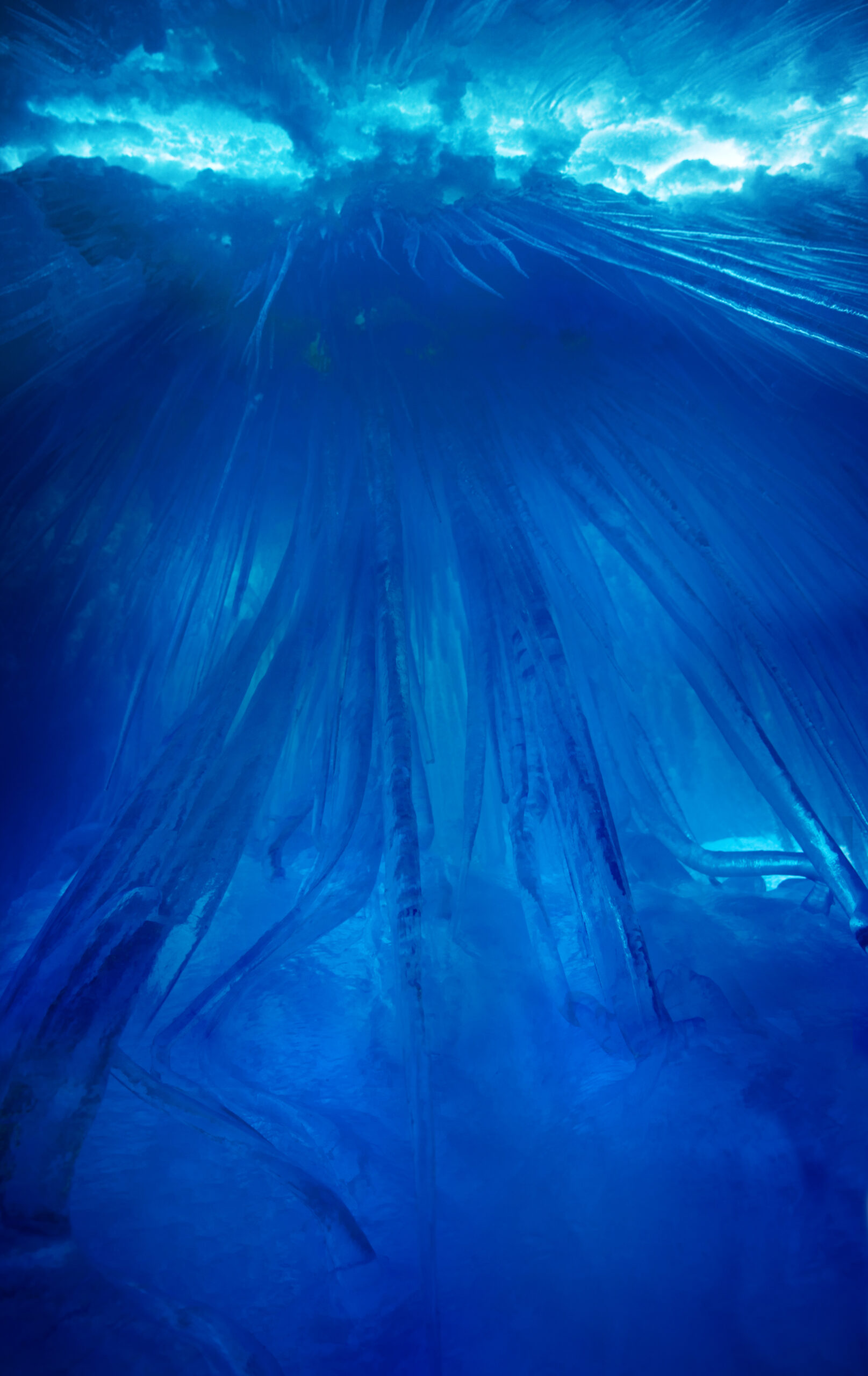 A view from inside a crevasse